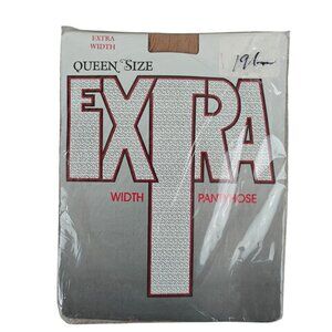 Vintage Extra Width Queen Size Pantyhose Size 3X 4X Beige